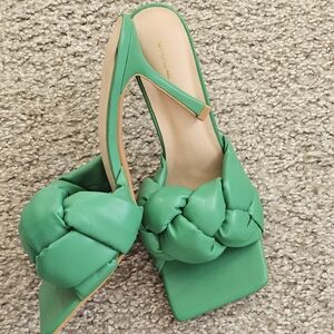 Green Women's Heeled Sandals